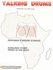 talking drums 1983-10-24 Nkrumah's widow starves - Rawlings stabs press in the back