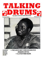 talking drums 1986-02-24 president doe's foreign minister answers critics - a letter from accra