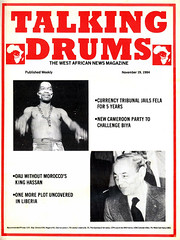 talking drums 1984-11-19 Currency tribunal jails Fela for 5 years - OAU without Morocco's King Hassan - liberia plot